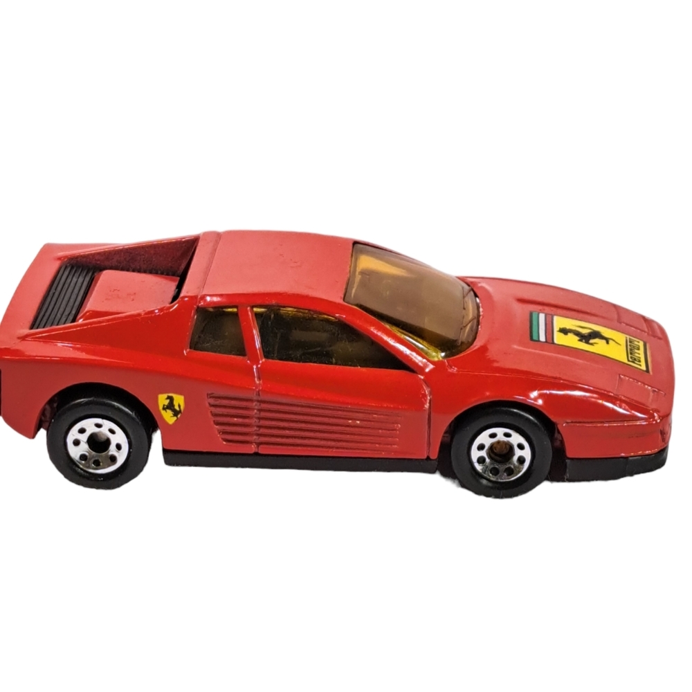 Vintage Toy Matchbox 1986 Red Ferrari Testarossa Die‎ Cast Metal 1:59 Sca…